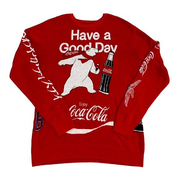 PacSun x Coco Cola Crewneck Knit Sweater Medium - Picture 1 of 8